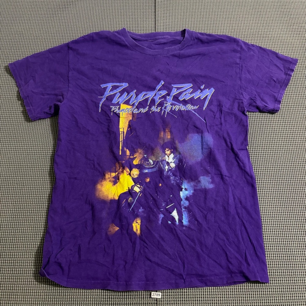 Prince Purple Rain Revolution Graphic T-Shirt Purple Size M